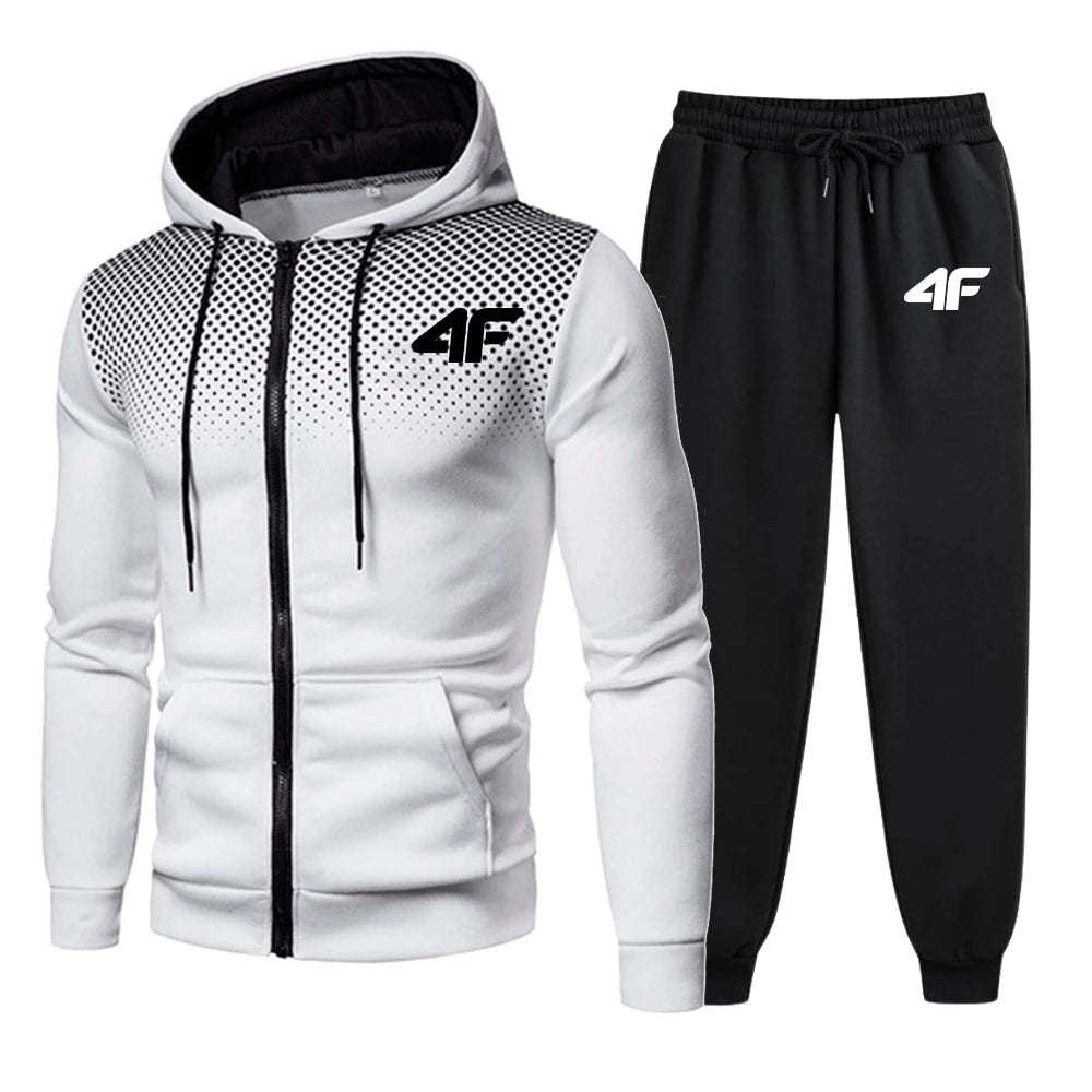 Men's 2 Piece Set Daily Hooded Sweatsuit