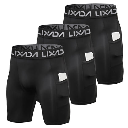 3 Pack Men Sports Shorts Active Workout Underwear with Pocket
