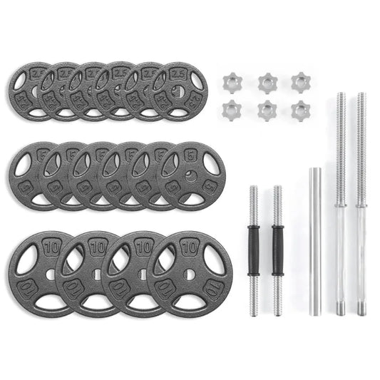 100LB  Cast Iron Standard Weight Sets, Both Dumbbell and Barbell