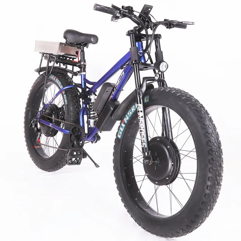 Electric Bicycle , Fat tire, Front and Rear, Double Drive, Mountain Bike