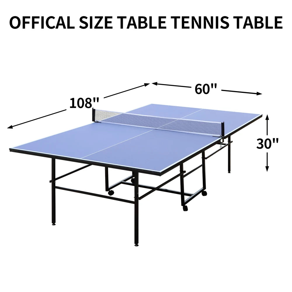 9ft Mid-Size Table Tennis Table Foldable & Portable