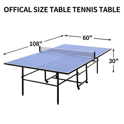9ft Mid-Size Table Tennis Table Foldable & Portable