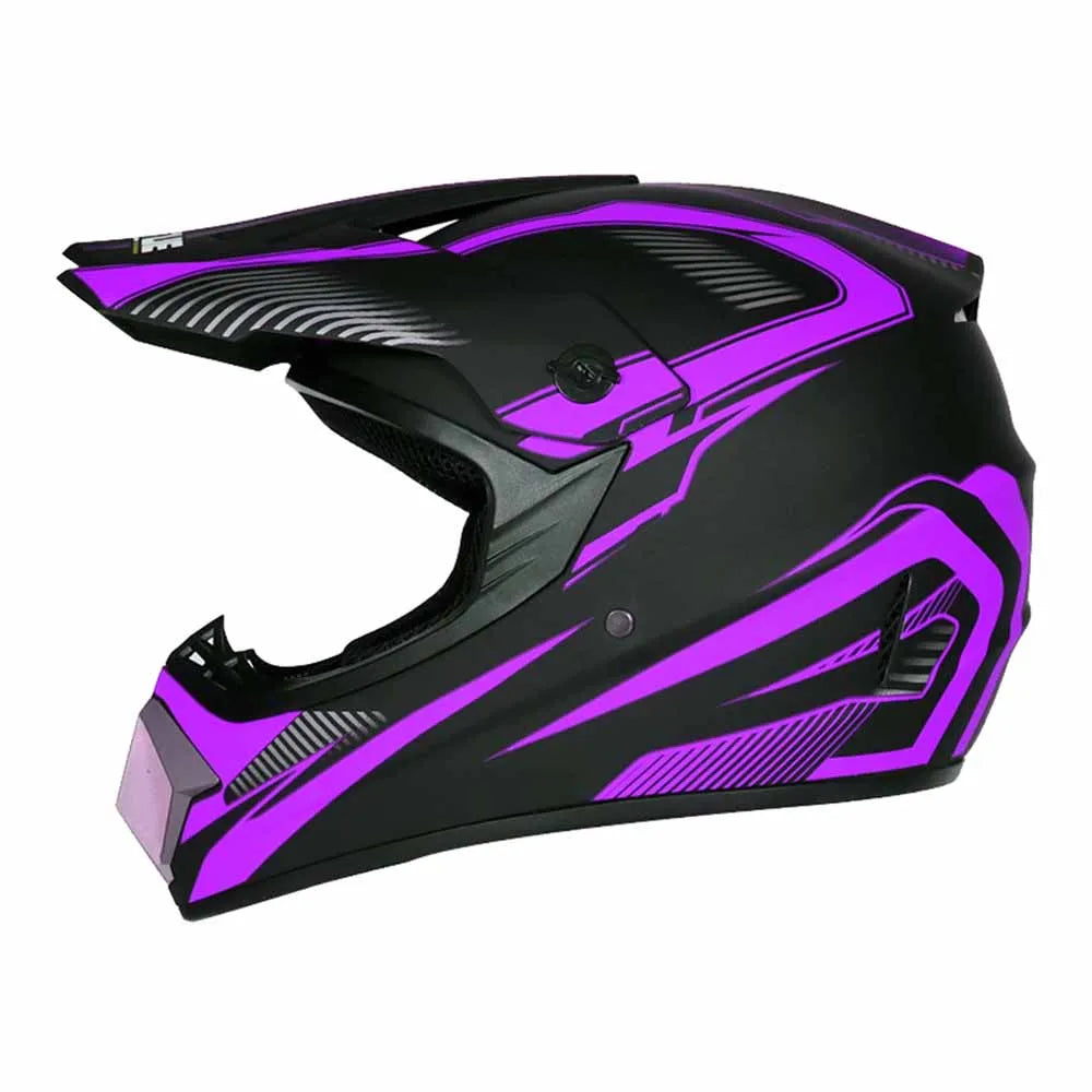 Motocross Helmets Purple Track Full face wear resistant