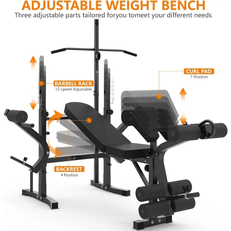 Multi-Function Bench Press Set for Full Body Workout