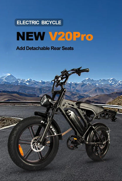 off-road mountain beach riding  Ebike 20 Inch tires  rear seat rack