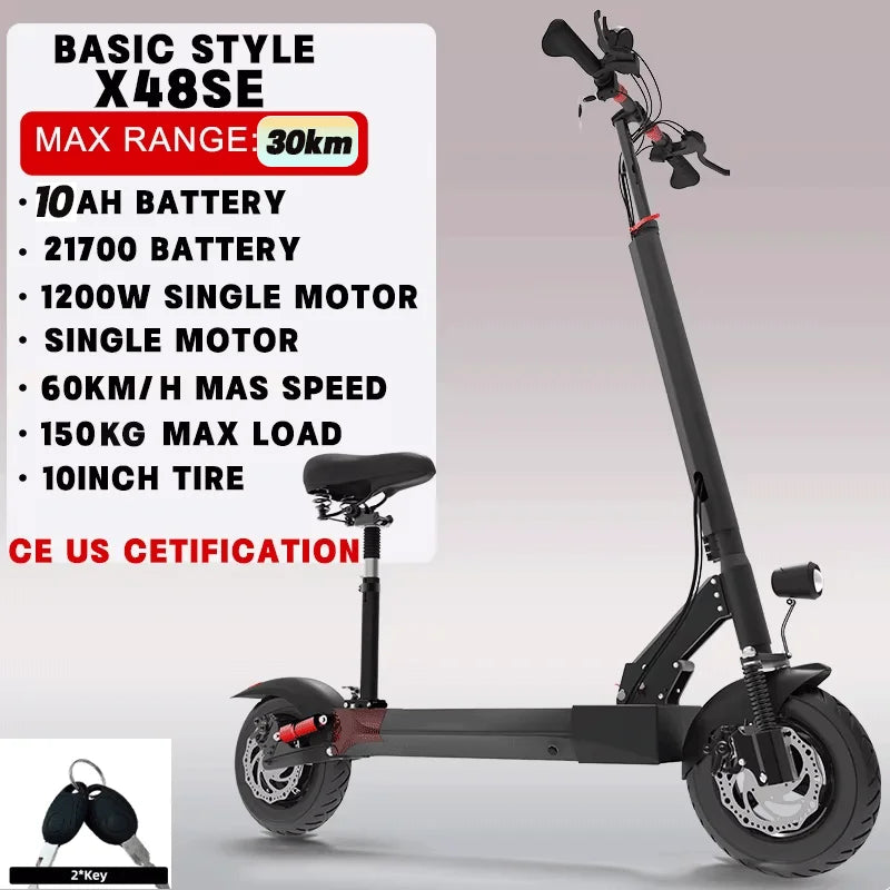 1200W-6000W Dual Motor E-Scooter  11" Off Road Tire