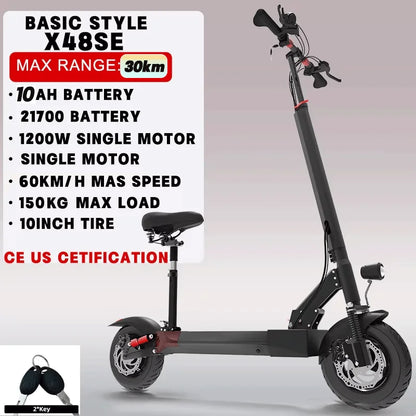 1200W-6000W Dual Motor E-Scooter  11" Off Road Tire