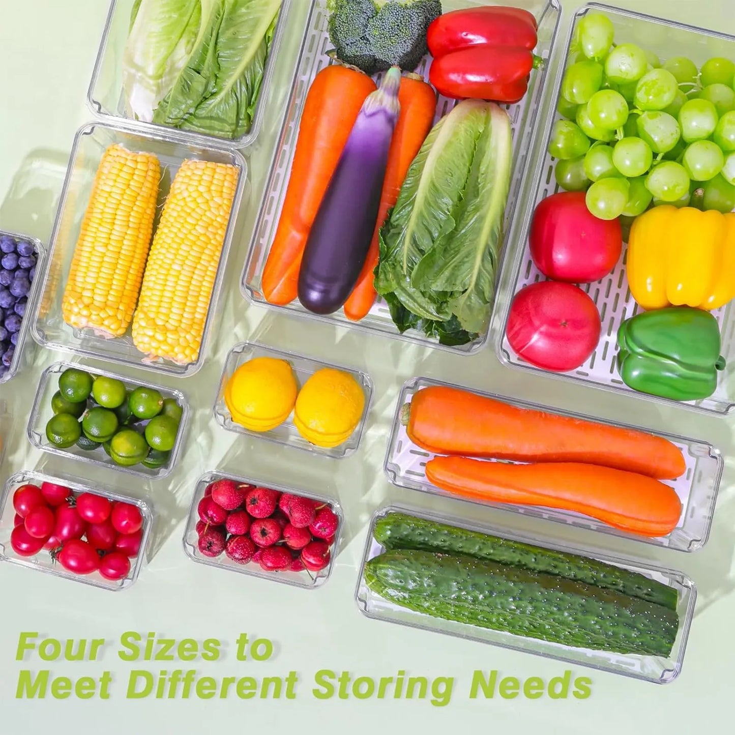 Refrigerator Storage Box With Lid Transparent