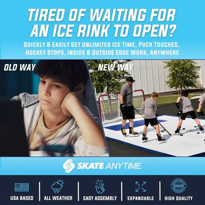 Skateable Artificial Ice Tiles - Backyard Ice Rink - Expandable