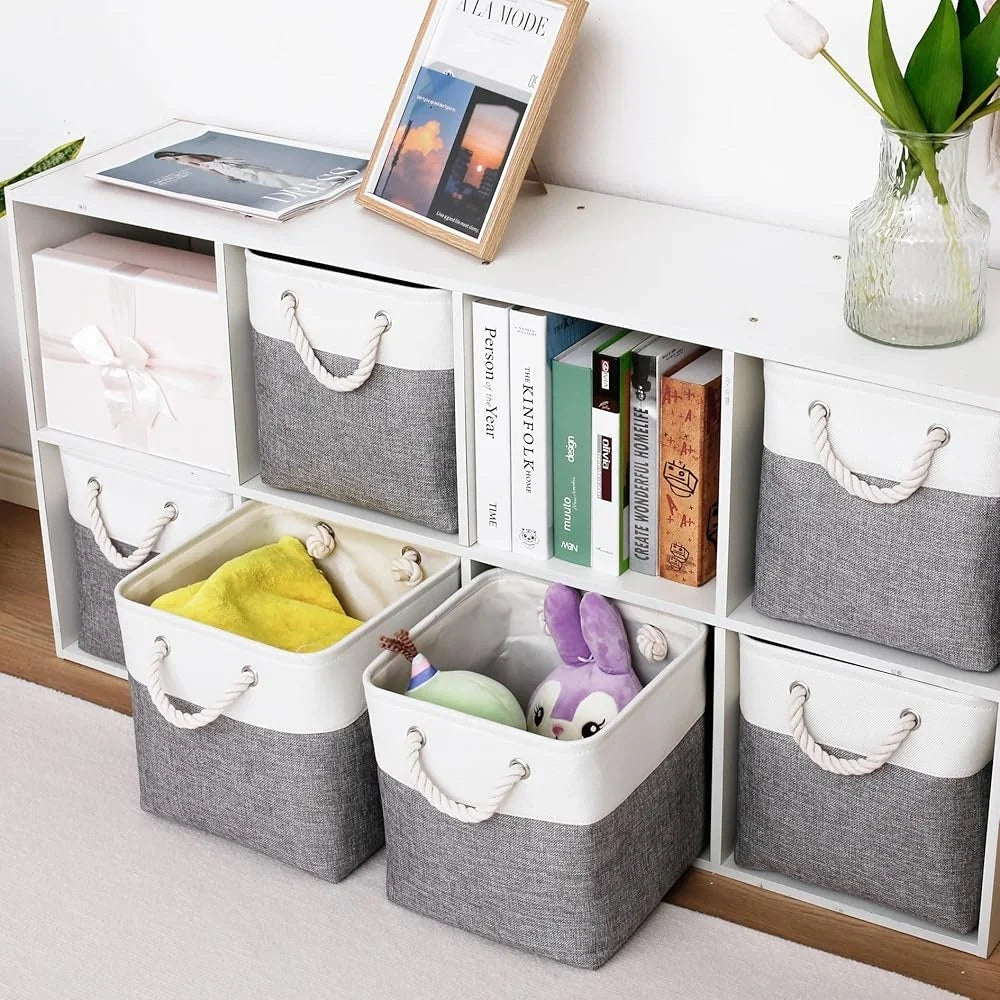 Fabric Storage Bins Set of 6 Collapsible Organizer Cubes