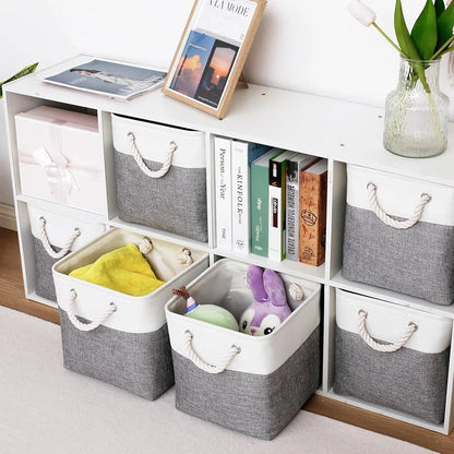 Fabric Storage Bins Set of 6 Collapsible Organizer Cubes