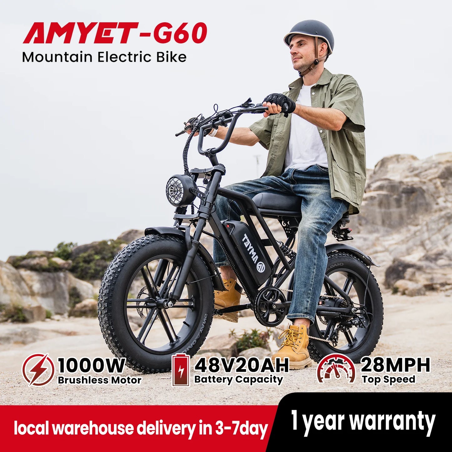 Adults Electric Bike 1000W Motor 48V 20AH 20“ Tire