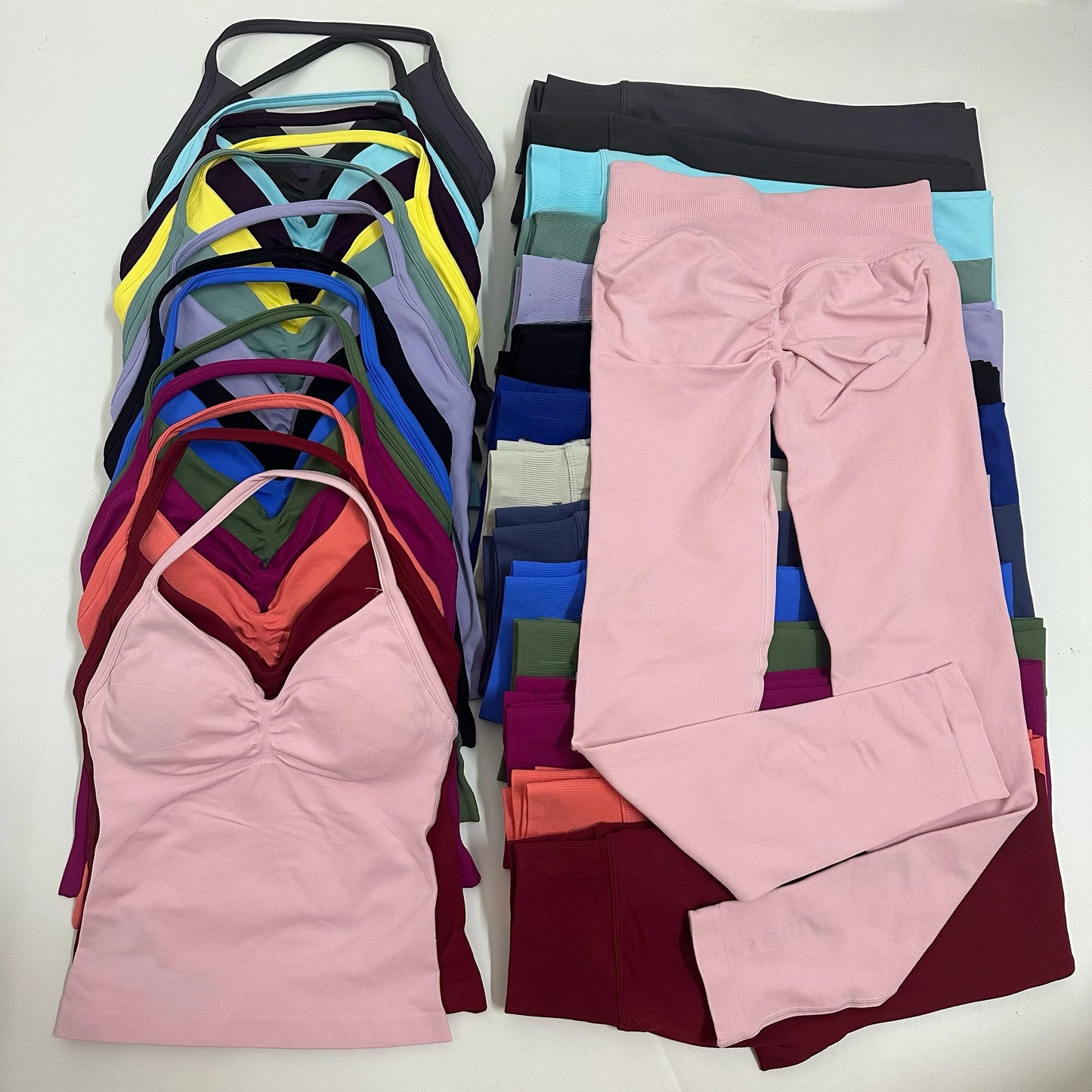 Women Backless Tank Tops High Waist Scrunch Gym Suit
