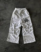 Letter Patch Retro Double Layer Design Baggy  Waist Jogging Pants