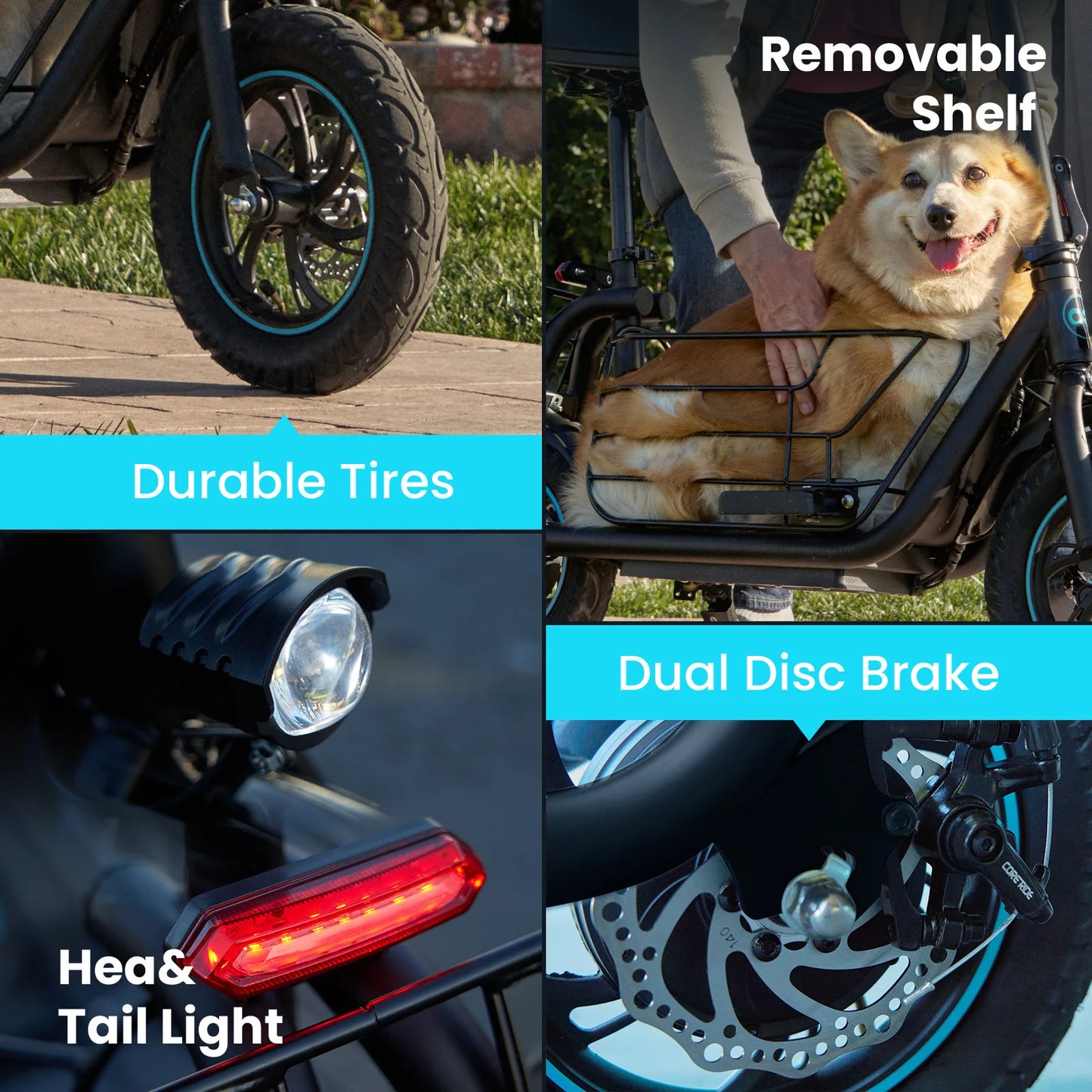 Electric Scooter with Basket for Pet 3 - up to 20 Miles 18.6MPH