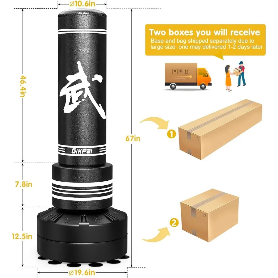 Freestanding Punching Bag with Boxing Gloves for MMA