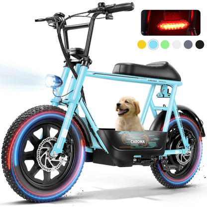 16" Fat Tire for All-Terrain, Commuter Ebike ,Carry Basket