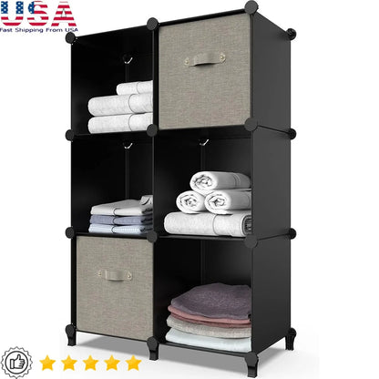 6 Cube Storage Organizer Closet Cabinet Shelf