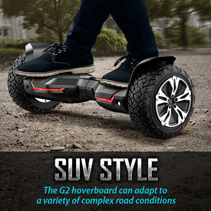 All Terrain Off Road Hoverboard with Bluetooth Speakers and LED Lights