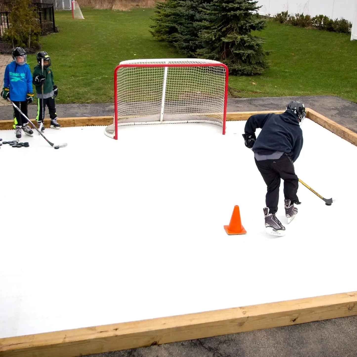 Skateable Artificial Ice Tiles - Backyard Ice Rink - Expandable
