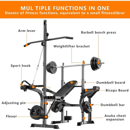 Multi-Function Bench Press Set for Full Body Workout