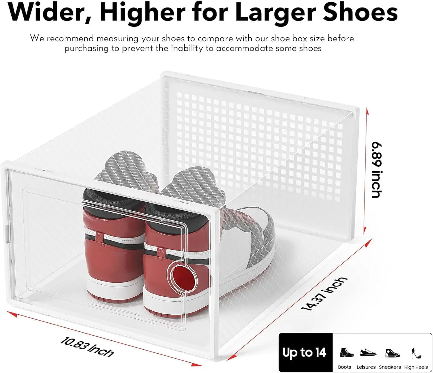 Shoe Storage Boxes Organizers Clear Plastic Stackable 12 Pack,Sneaker