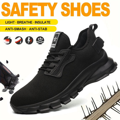 Soft-soled, comfortable, anti-smash, anti-puncture safety shoes