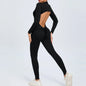 Seamless Yoga Zipper Jumpsuits Sports Fitness Beauty