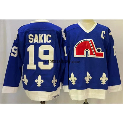 Joe Sakic  19 Quebec Ice Hockey Jersey Retro