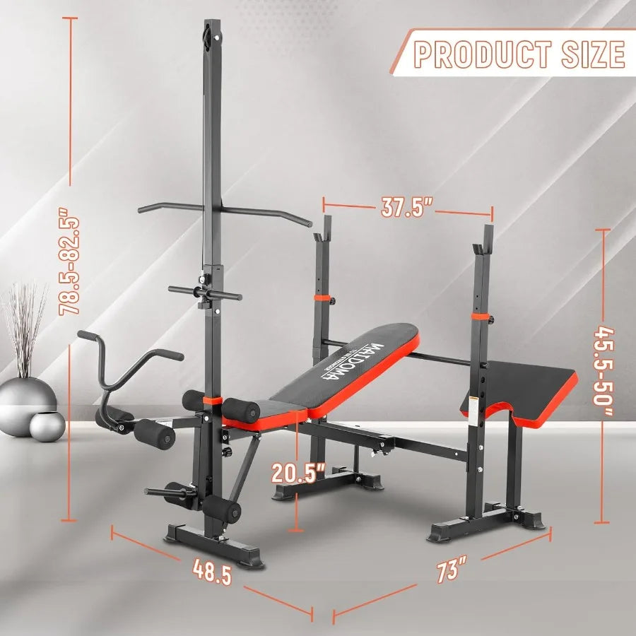 Adjustable Weight Bench with Lat Pulldown and Leg Extension