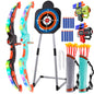 2 Bow and Arrow Sets with LED Light-up, 2 Foam Dart Guns for Kids