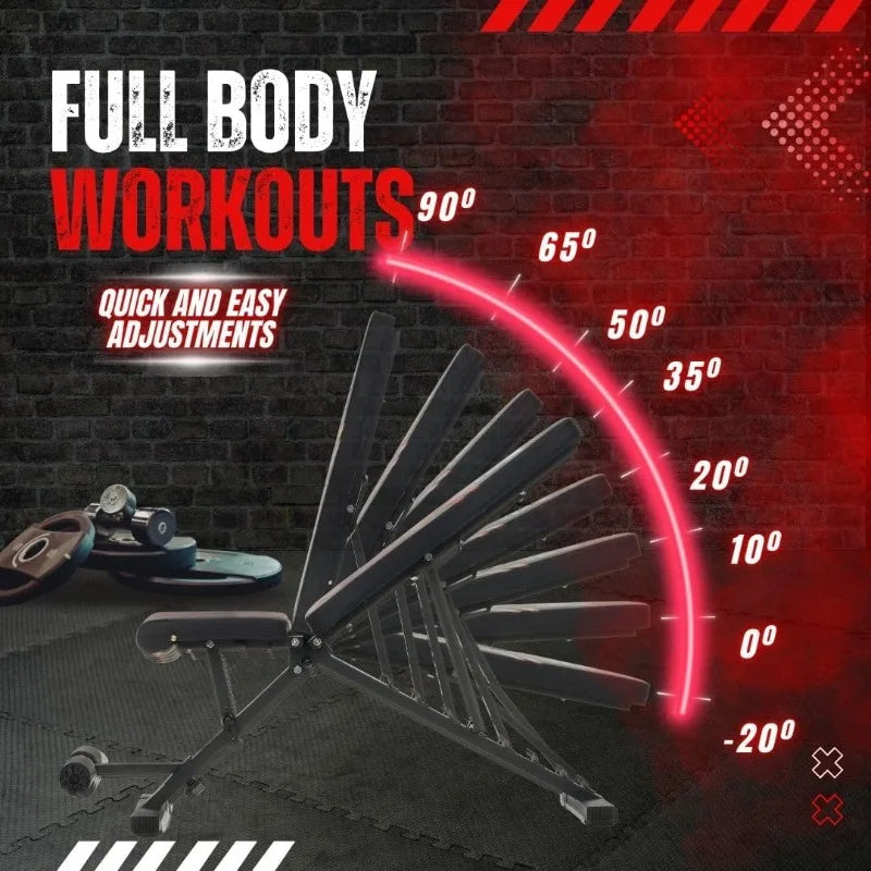 Adjustable Weight Bench - Professional Grade Equipment for Full Body Workout