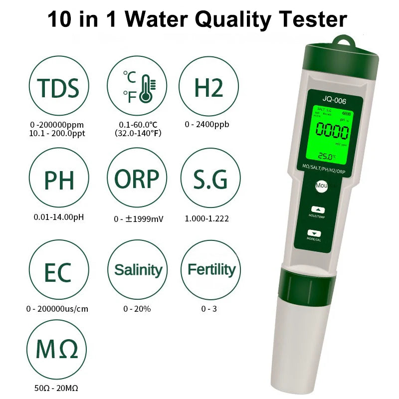10 in 1 Water Quality Monitor Tester