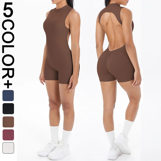 Sleeveless Backless Hollow Yoga, Push Up Workout Bodysuits