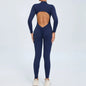 Seamless Yoga Zipper Jumpsuits Sports Fitness Beauty