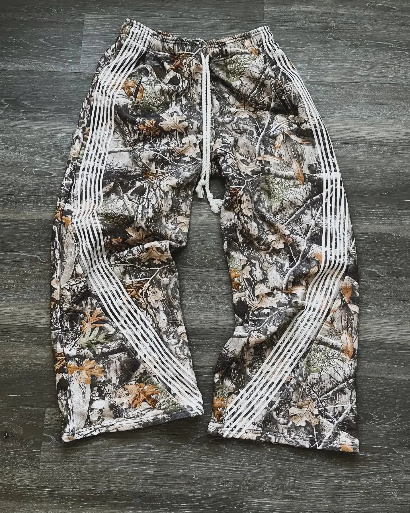 Letter Patch Retro Double Layer Design Baggy  Waist Jogging Pants