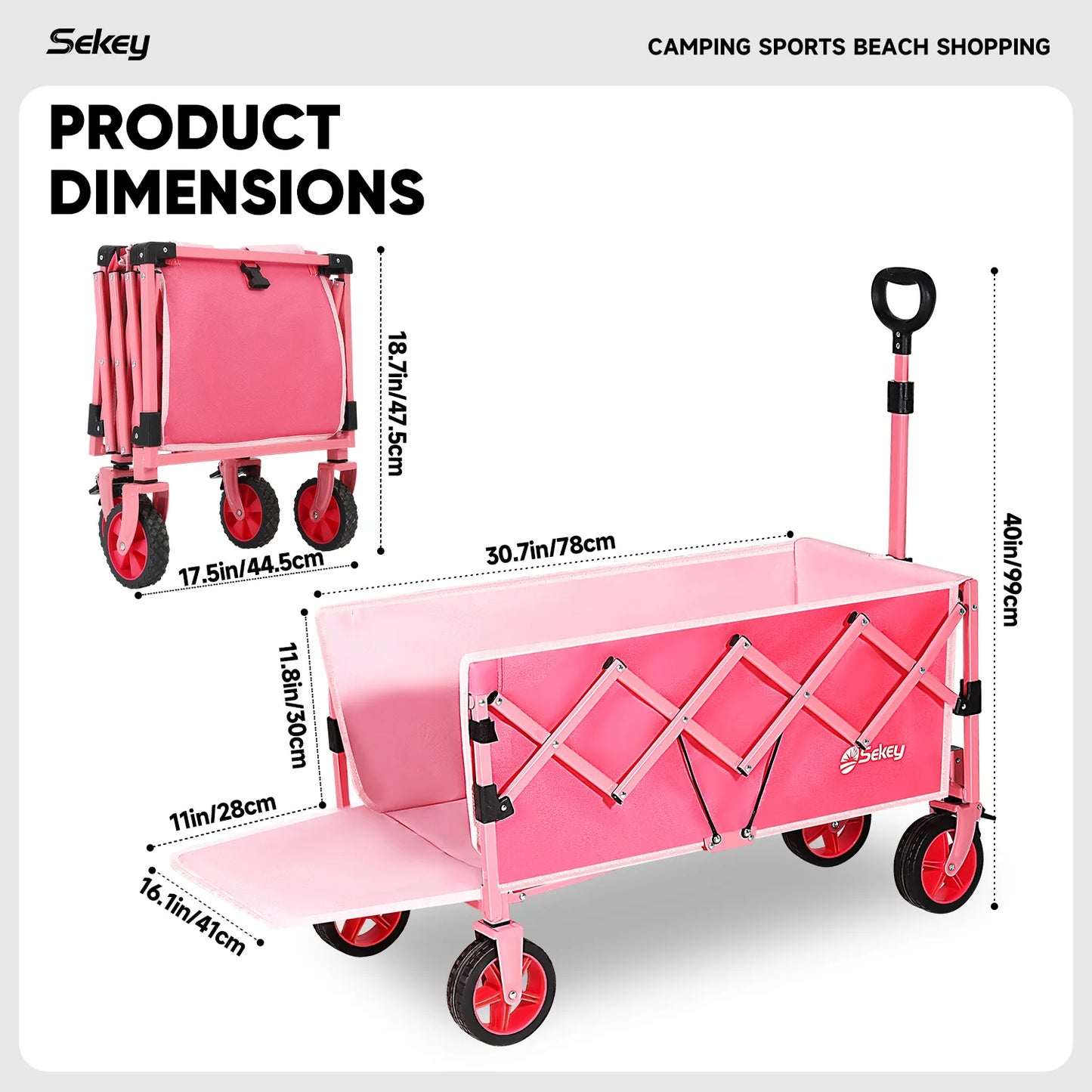 Collapsible Wagon Carts 330LBS Weight Capacity