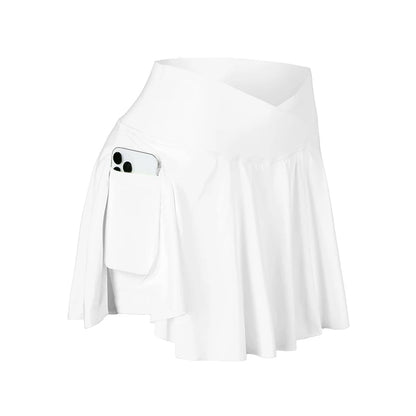 Womens Tennis Skirt with Pockets, High Waisted