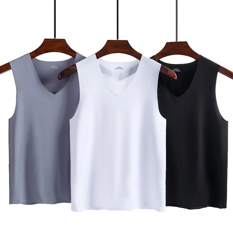 Men  Silk Tank Top Sports Fit
