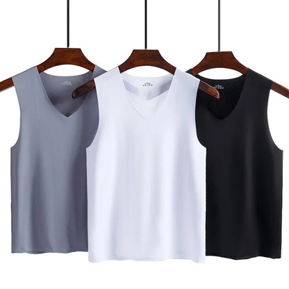 Men  Silk Tank Top Sports Fit