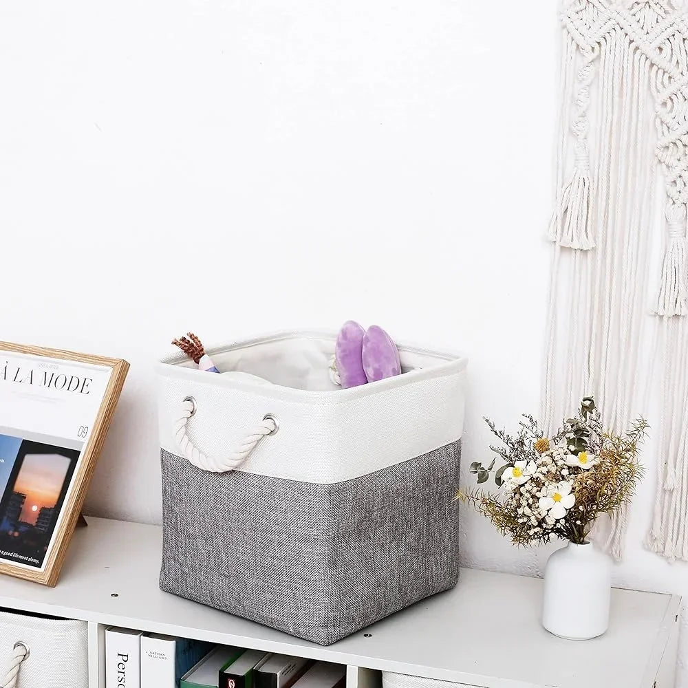 Fabric Storage Bins Set of 6 Collapsible Organizer Cubes