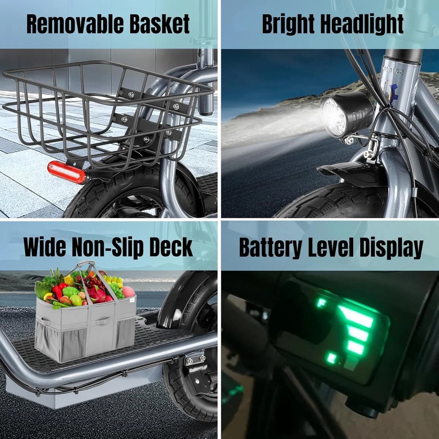 Electric Scooter , 20MPH Top Speed, 15Miles Range, with Seat