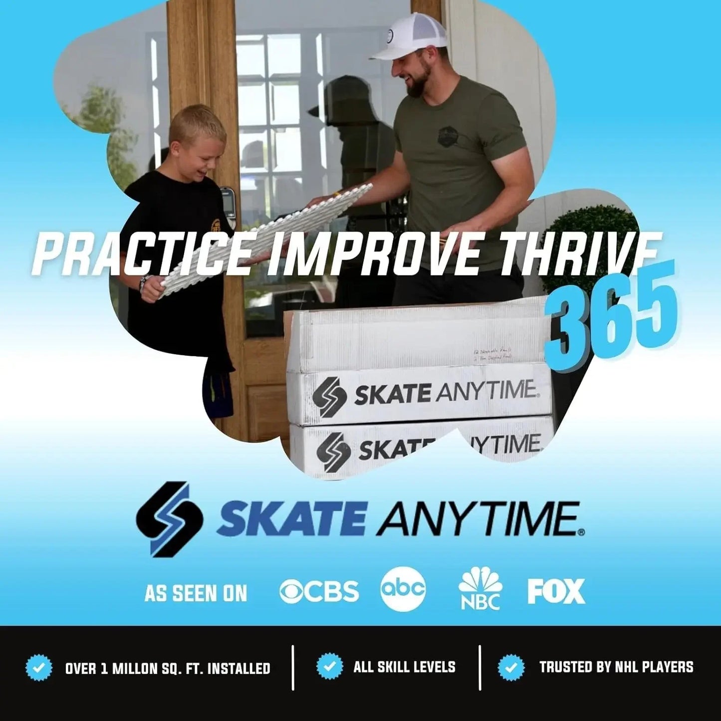 Skateable Artificial Ice Tiles - Backyard Ice Rink - Expandable