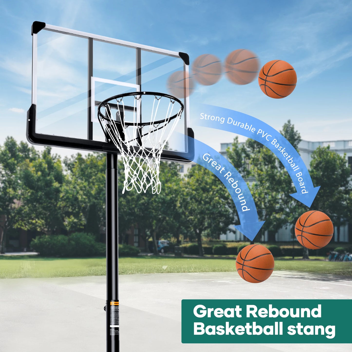 Portable Basketball Hoop 44 inch Adjustable 7 ft. 6 in..10 ft.