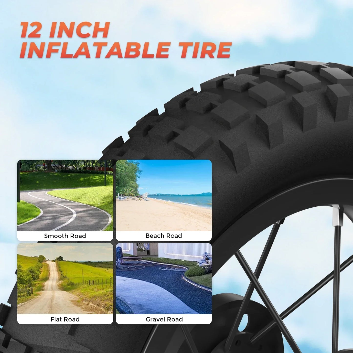 Children's Electric 350W Motor 12 inch inflatable tire