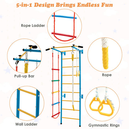 5 in 1 Kids Indoor Wall Gym For Home