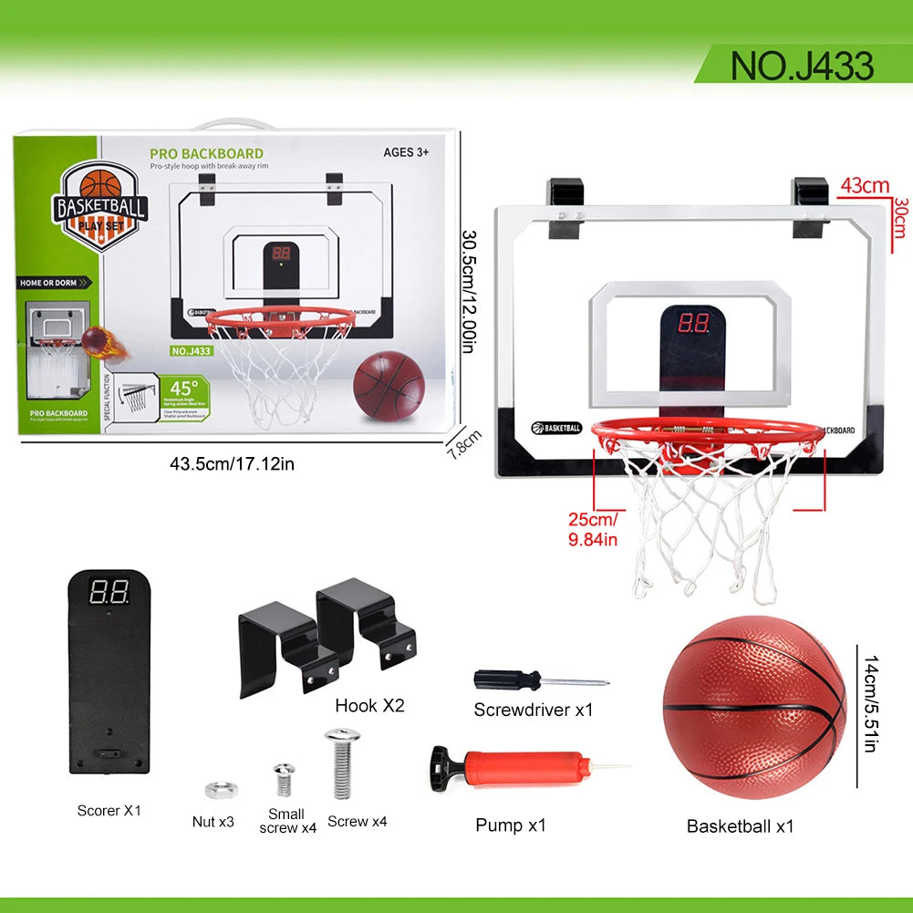 Toy Door Basketball Hoops with Electronic Scoreboard
