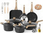 Nonstick Kitchen Cookware  (Classic Black, 20 Piece Grill Griddle Set)