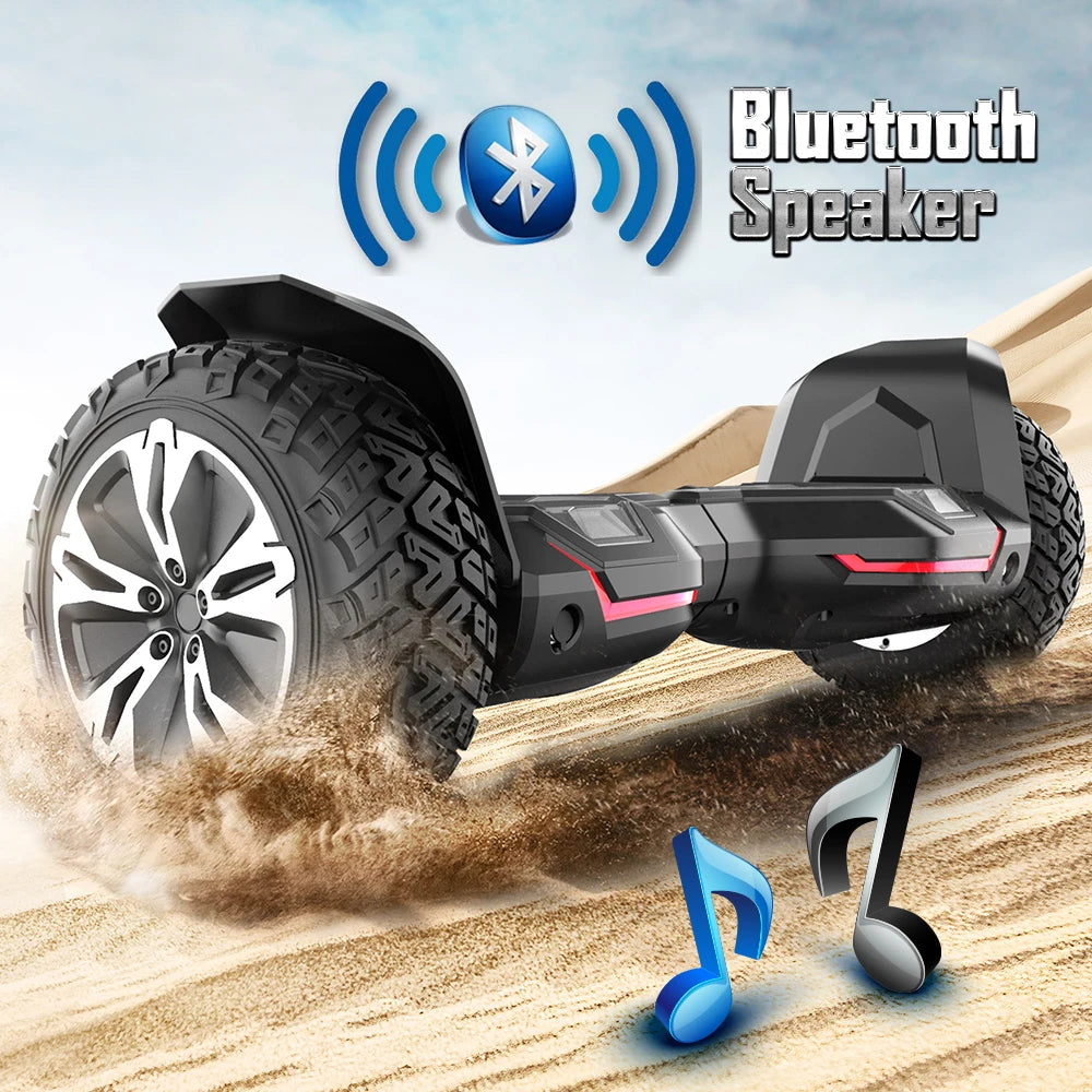 All Terrain Off Road Hoverboard with Bluetooth Speakers and LED Lights