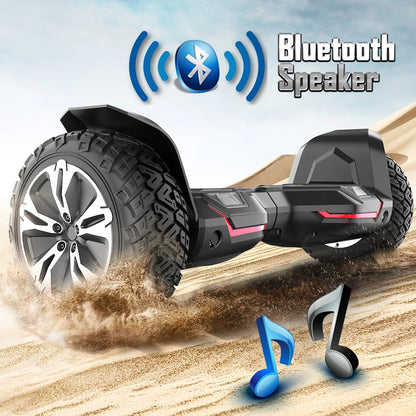 All Terrain Off Road Hoverboard with Bluetooth Speakers and LED Lights